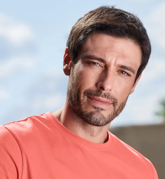 Мъжка семпла тениска - Класическо кръгло деколте