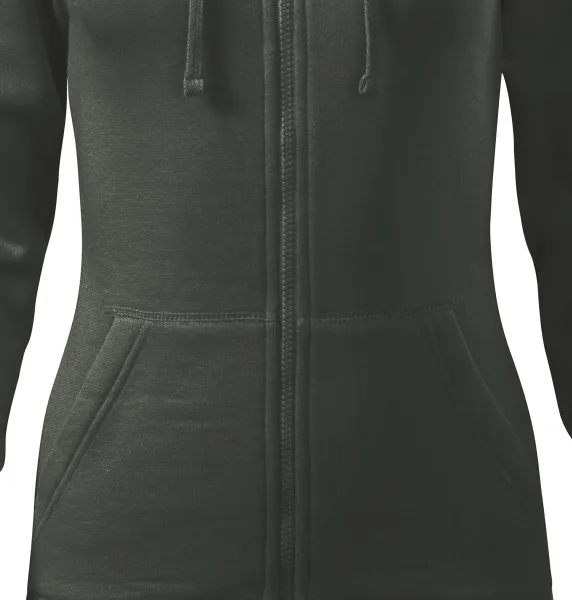 Дамски суичър с качулка - Стеснена кройка със странични шевове