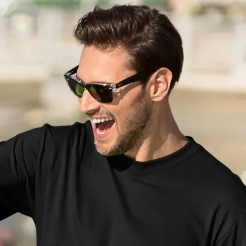 Мъжка класическа тениска - Класическо кръгло деколте