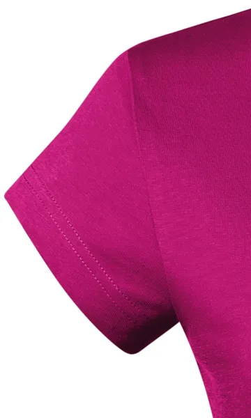 Дамска приталена тениска с V-образно деколте - Много къси ръкави