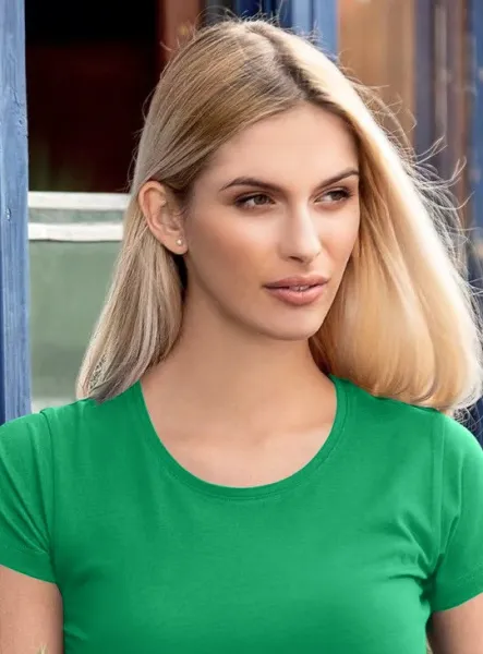 Дамска тениска с много къс ръкав - Класическо кръгло деколте