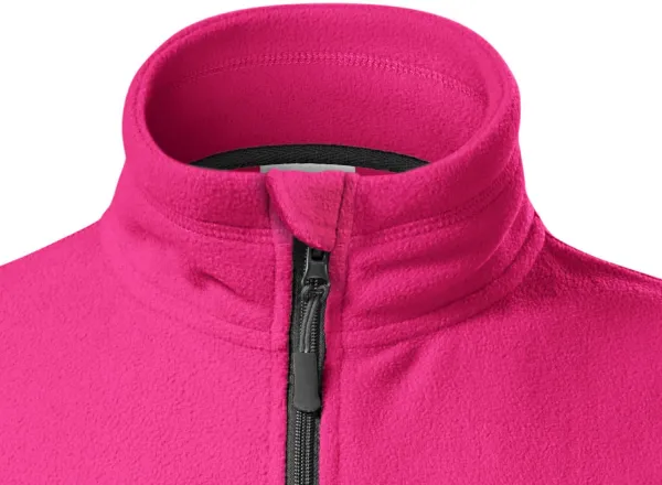 Дамско поларено контрастно яке - Закопчаване с цип до брадичката