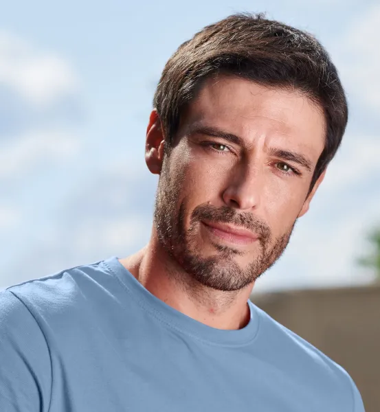 Мъжка семпла тениска - Класическо кръгло деколте