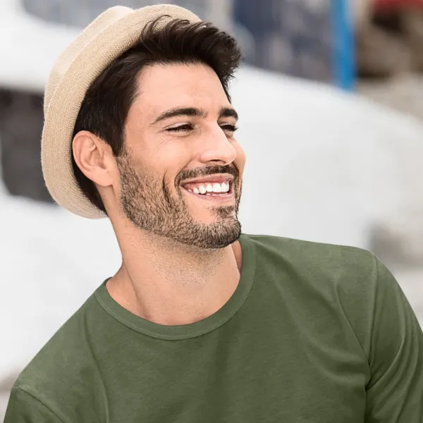 Мъжка тениска с дълъг ръкав - Класическо кръгло деколте