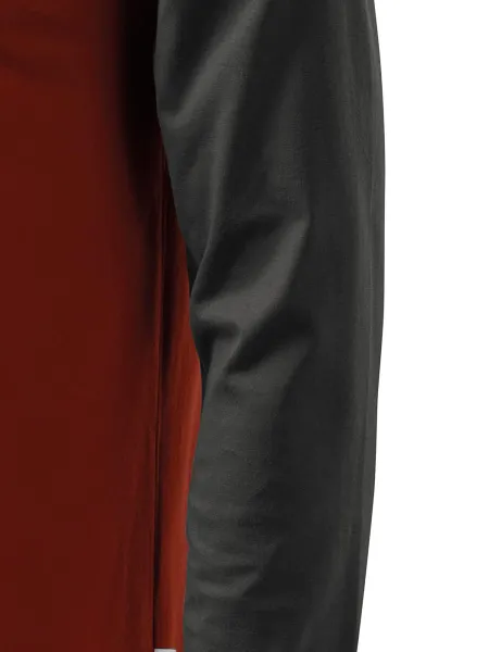 Мъжка контрастна тениска с дълъг ръкав - Разкроена със странични шевове