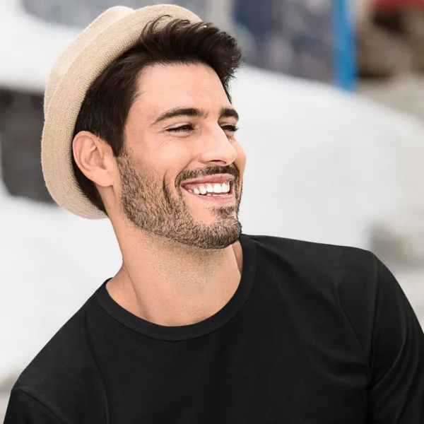 Мъжка тениска с дълъг ръкав - Класическо кръгло деколте