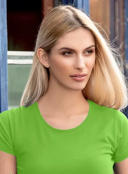 Дамска тениска с много къс ръкав - Класическо кръгло деколте