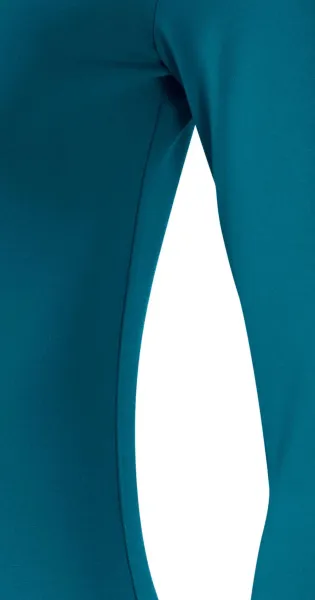 Дамска тениска с дълъг ръкав и по-дълбоко деколте - Разкроена със странични шевове