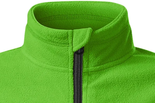 Детско поларено контрастно яке - Закопчаване с цип до брадичката