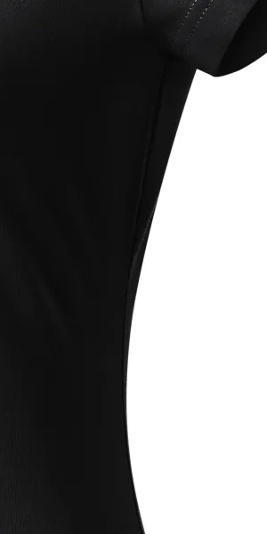 Дамска приталена тениска с V-образно деколте - Разкроена със странични шевове