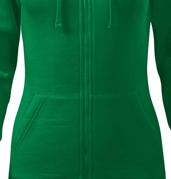 Дамски суичър с качулка - Стеснена кройка със странични шевове