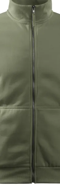 Изчистен мъжки суичър без качулка - Метален цип