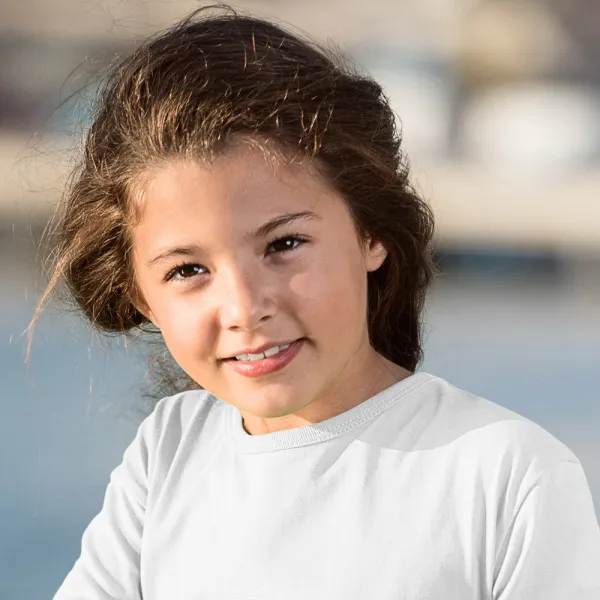 Детска тениска с дълъг ръкав - Класическо кръгло деколте