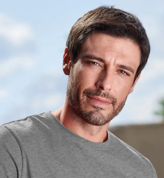 Мъжка семпла тениска - Класическо кръгло деколте